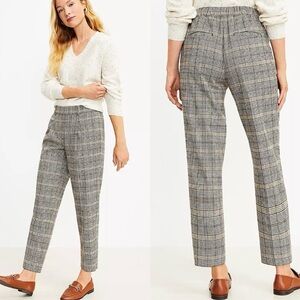 LOFT - Plaid Pull On Tapered Ankle Pants